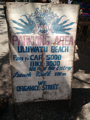 Parking fee of a beach in Bali