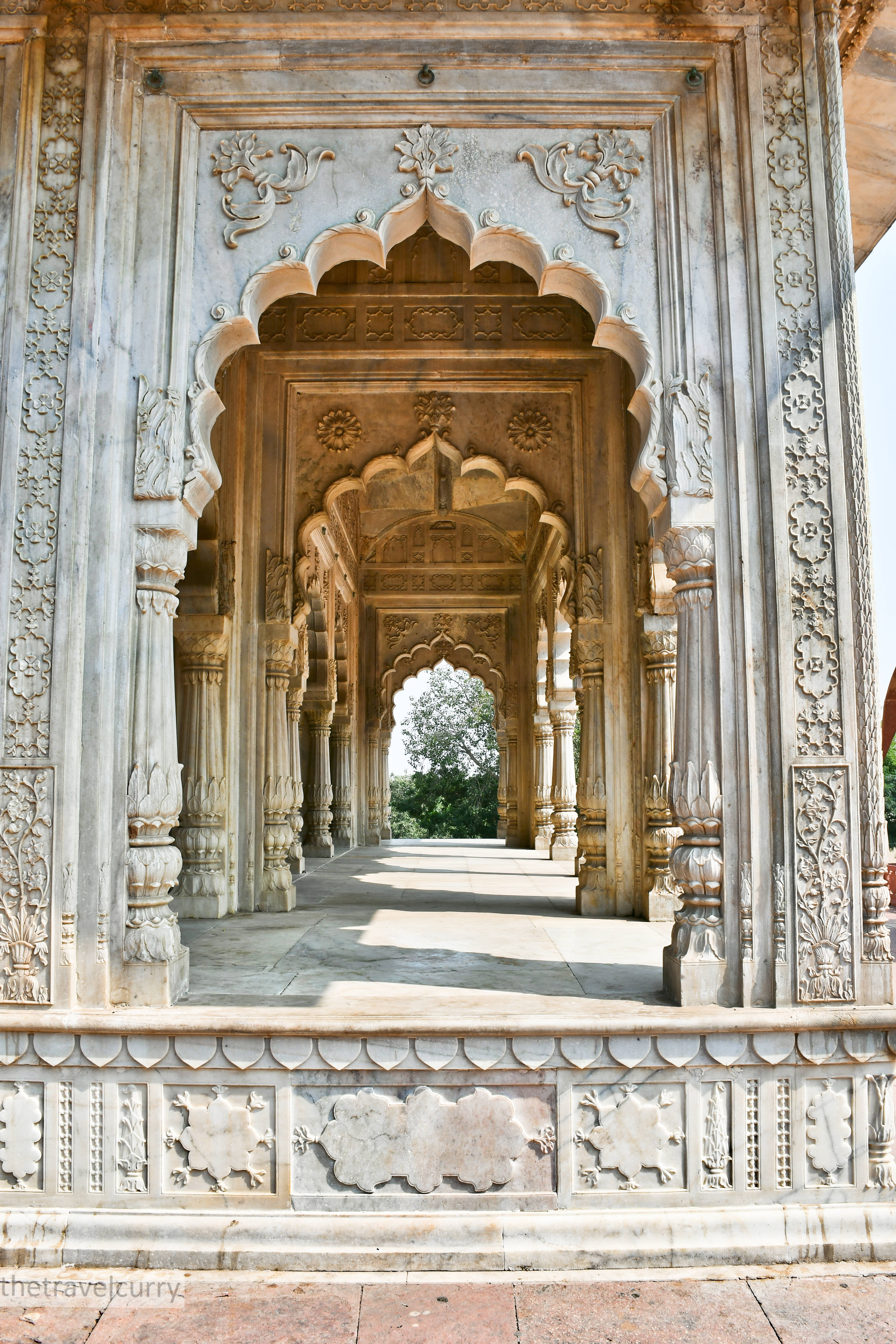 marble archways at moosi maharani chhatri