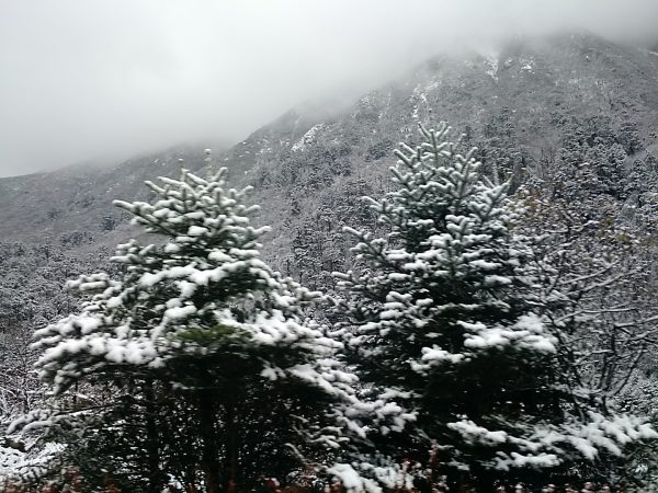 The snow capped valleys in North Sikkim