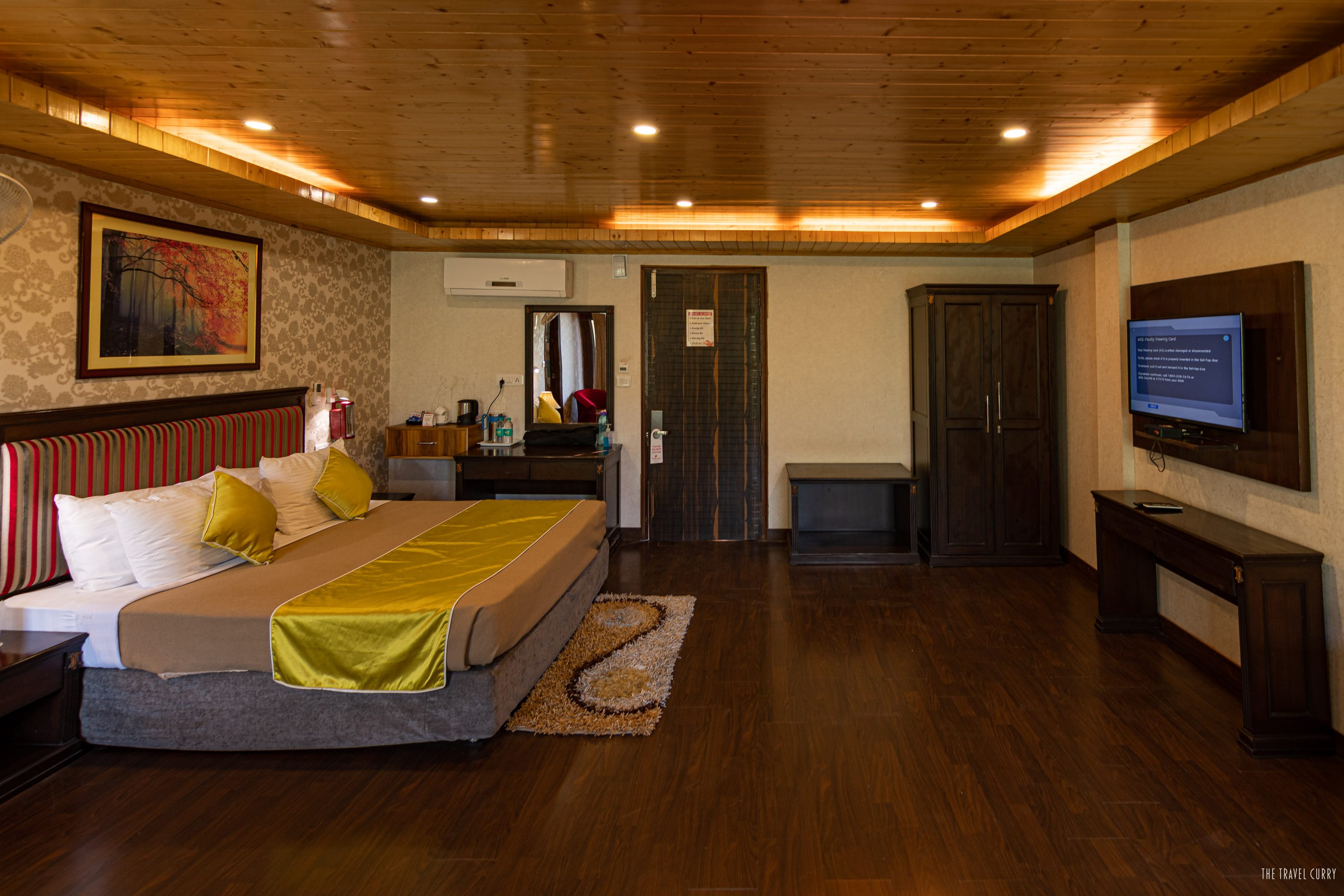 wooden interiors in resort room