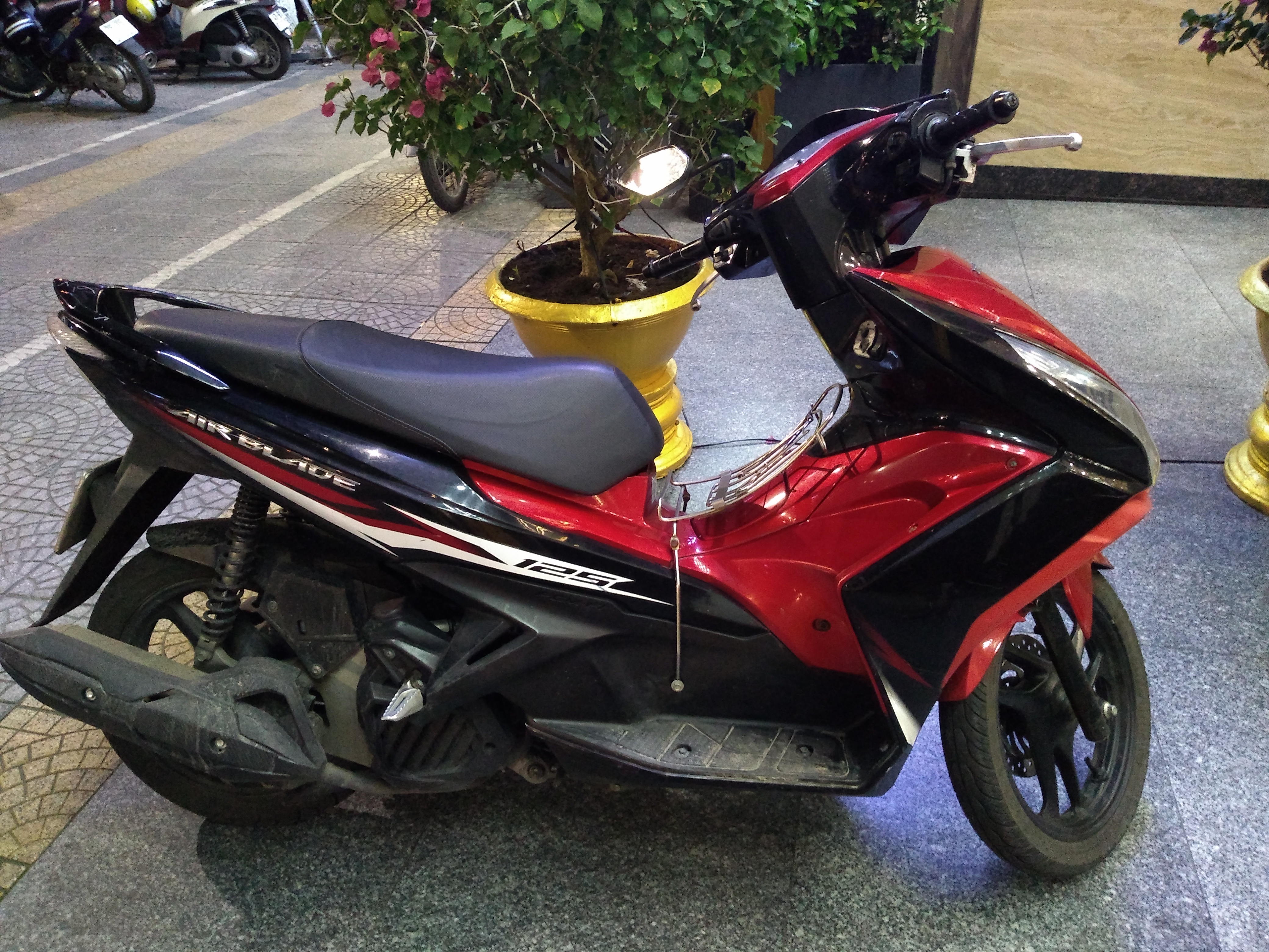 Red scooter rented in Da Nang Vietnam