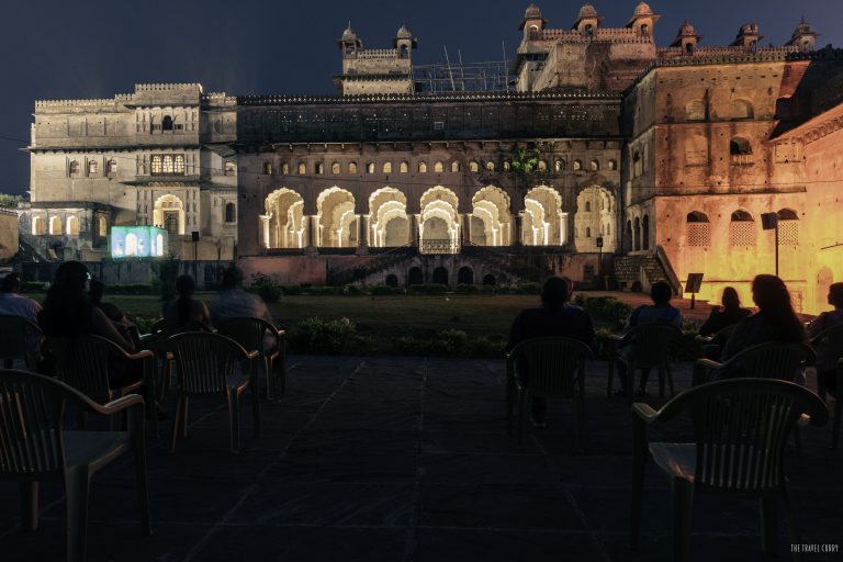 The light and sound show at Orchha Fort