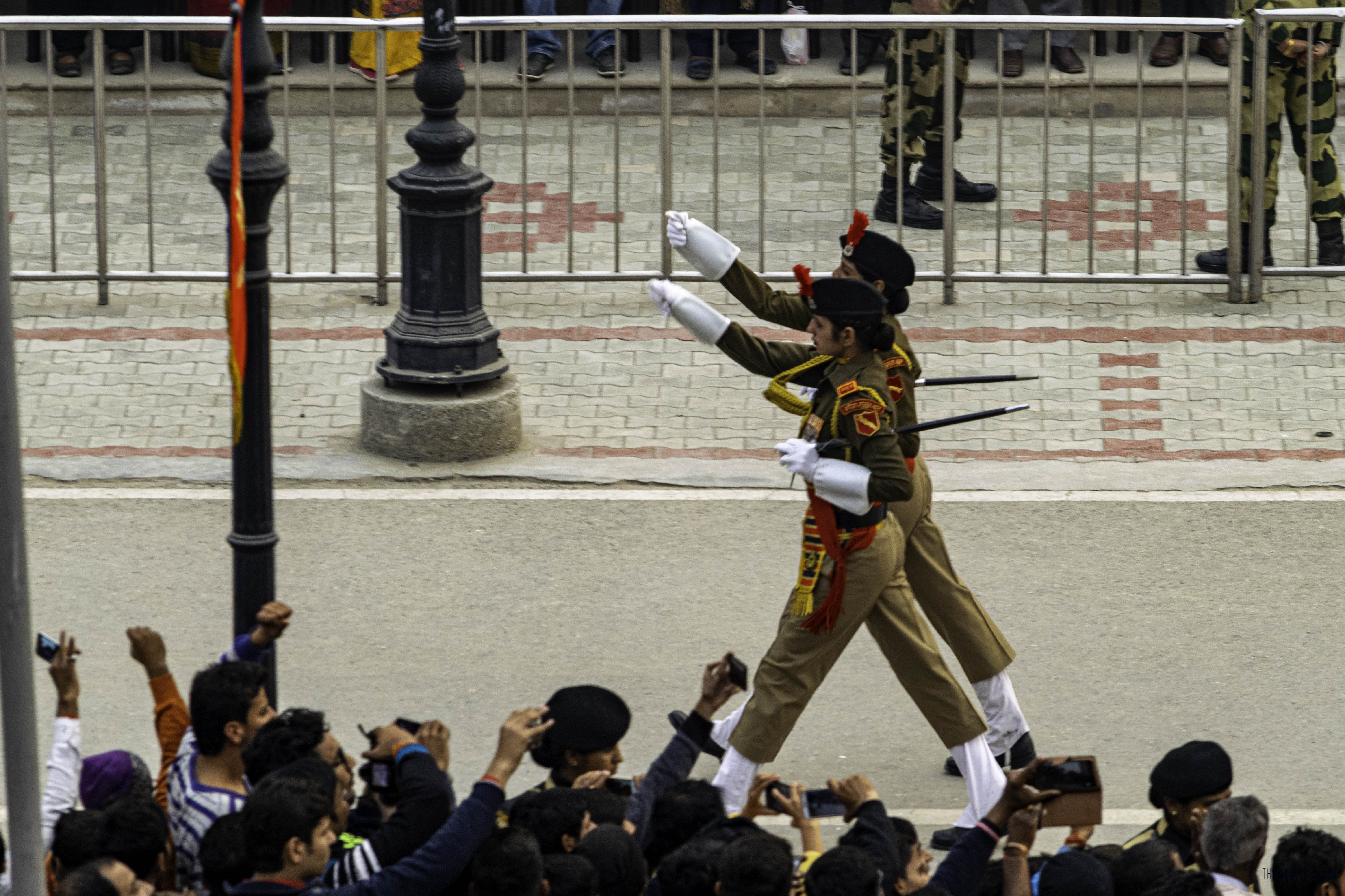 Lady officers opening the Beating Retreat ceremony