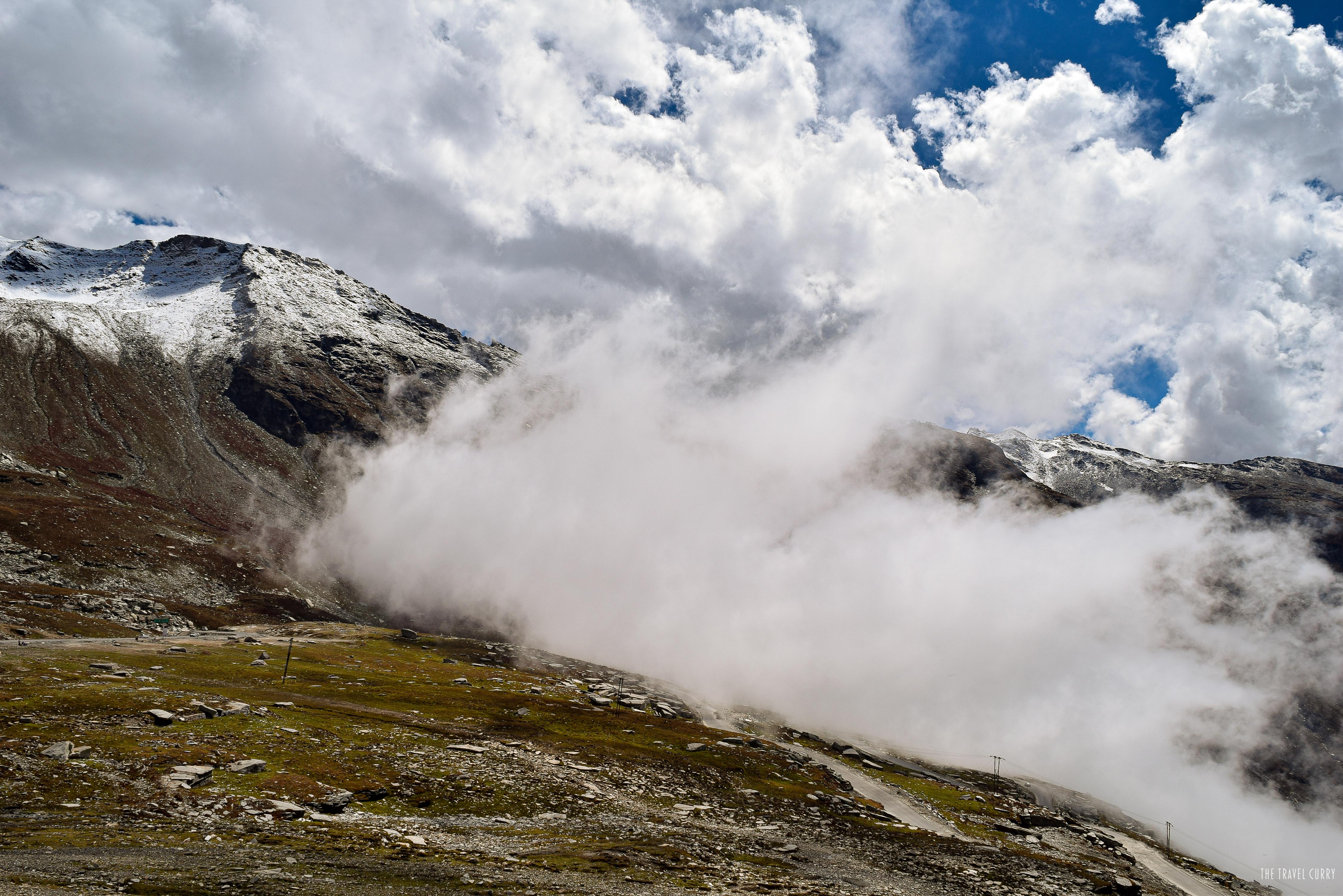 Clouds adorning the mountains