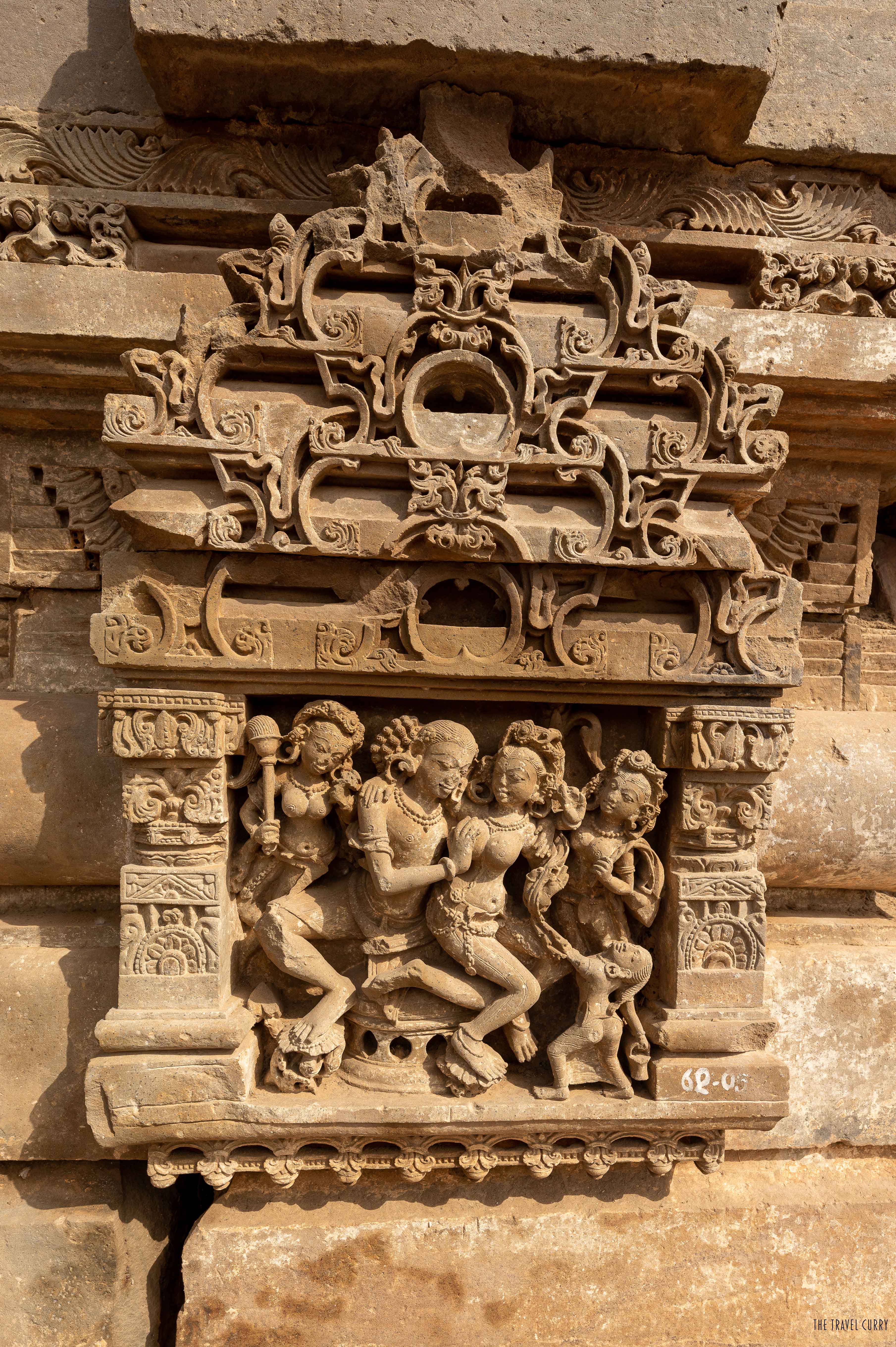 Sculpted walls of Harshat Mata Temple