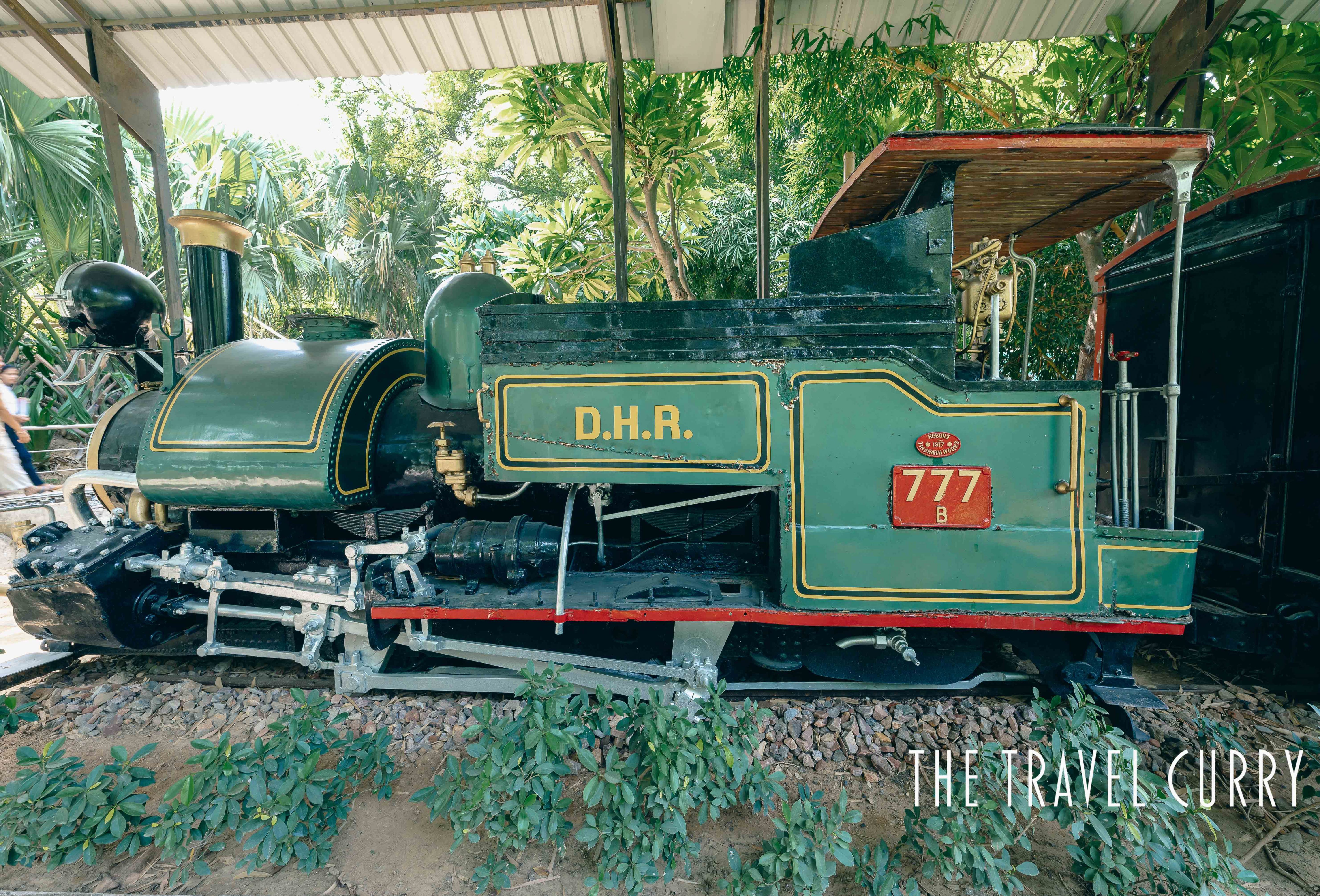 Green steam loco DSH 777 at National Rail Museum