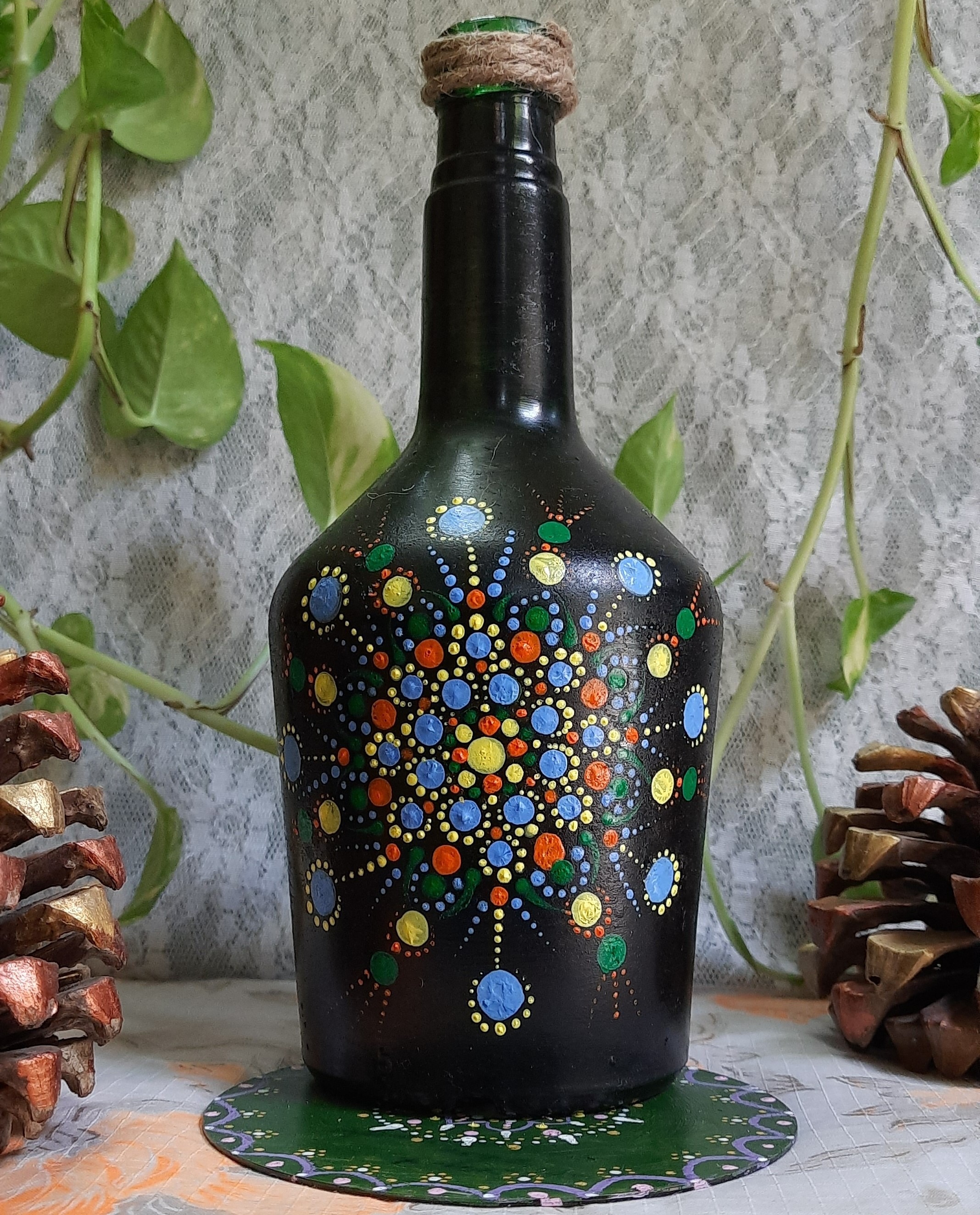 Home decor with bottle vase