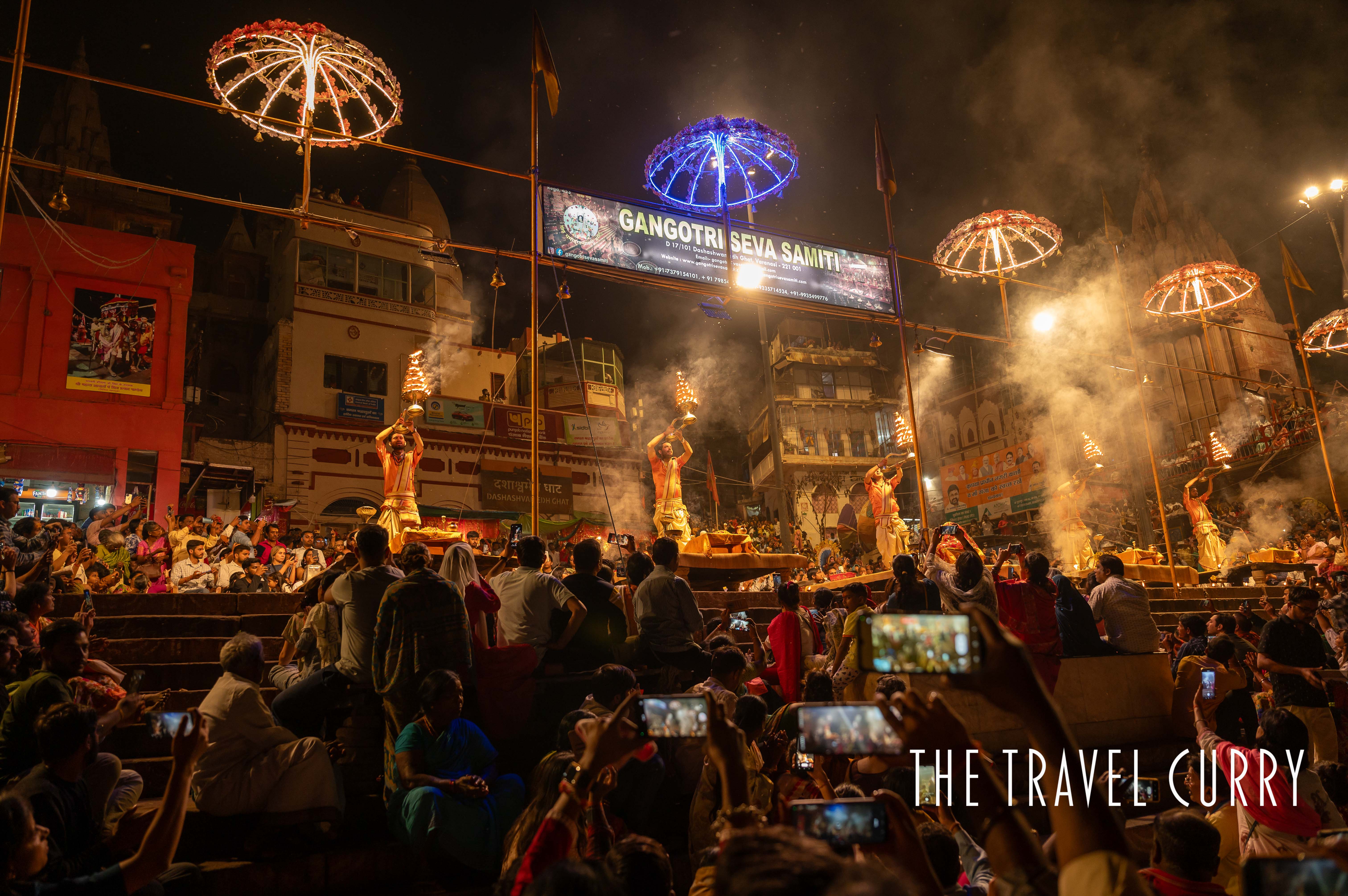 Mesmerising Ganga Arti on the ghats of Varanasi