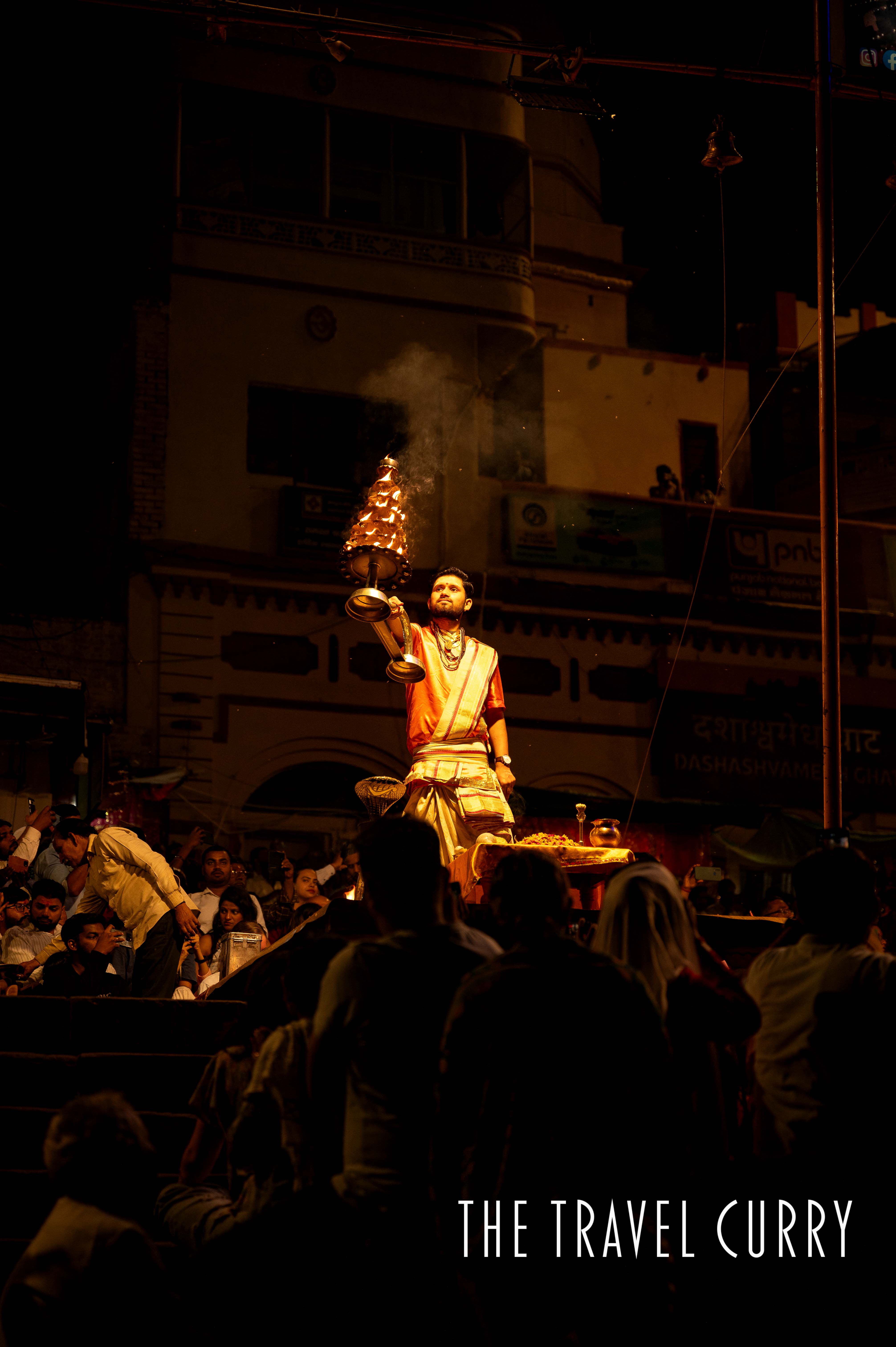 Hailing the divine in Varanasi Ghat