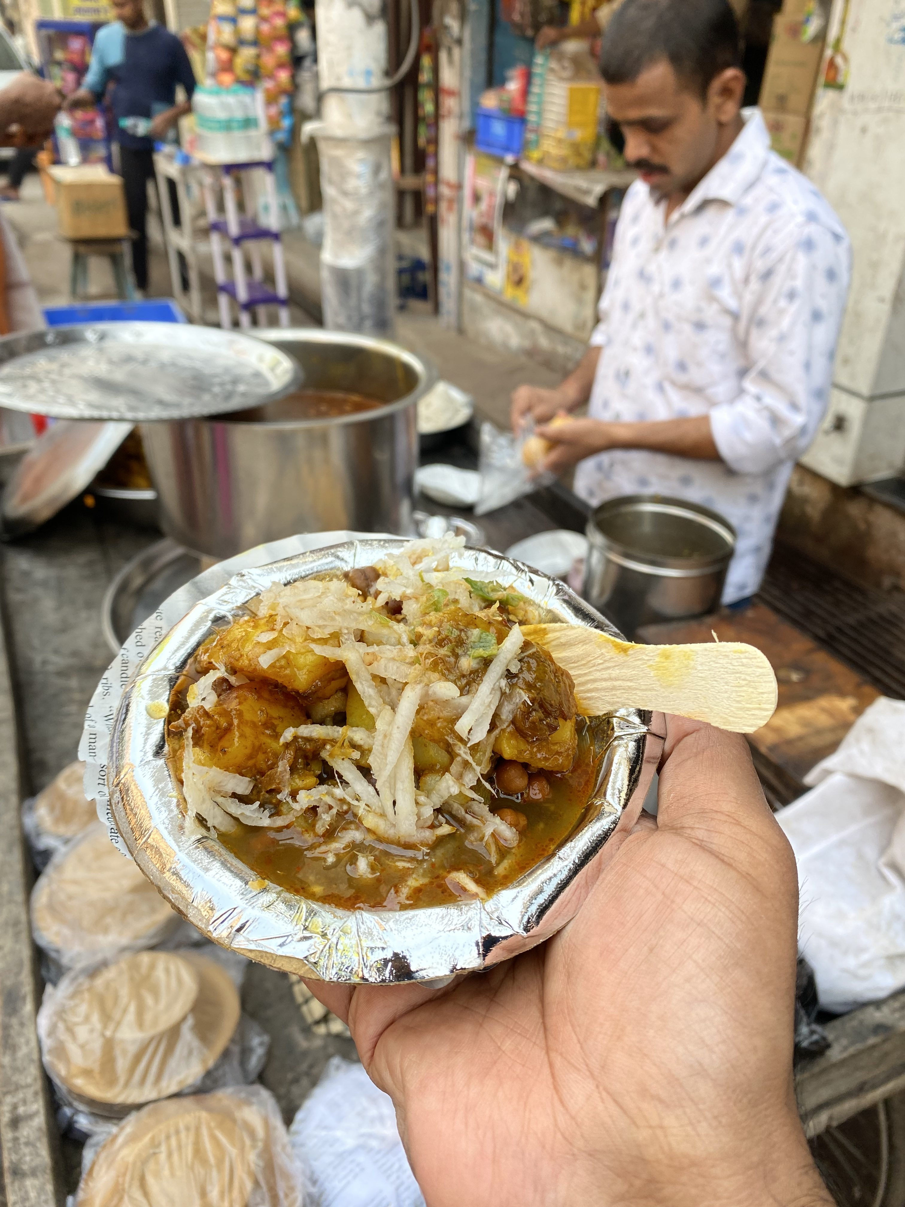 Varanasi's popular street food Kachori Subzi
