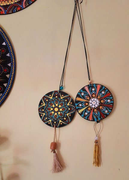 Wooden Mandala Danglers for home decor